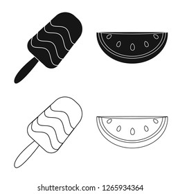 Vector design of equipment and swimming icon. Set of equipment and activity stock vector illustration.