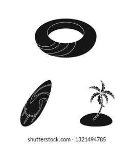 Vector design of equipment and swimming icon. Set of equipment and activity stock vector illustration.
