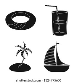 Vector design of equipment and swimming icon. Collection of equipment and activity vector icon for stock.