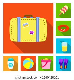 Vector design of equipment and swimming icon. Collection of equipment and activity stock vector illustration.
