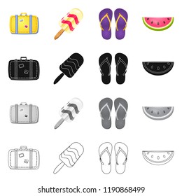 Vector design of equipment and swimming logo. Collection of equipment and activity vector icon for stock.
