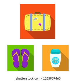 Vector design of equipment and swimming logo. Collection of equipment and activity stock vector illustration.