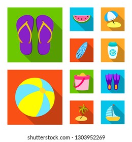 Vector design of equipment and swimming logo. Collection of equipment and activity stock symbol for web.