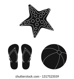 Vector design of equipment and swimming logo. Set of equipment and activity stock vector illustration.