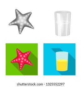 Vector design of equipment and swimming logo. Set of equipment and activity vector icon for stock.