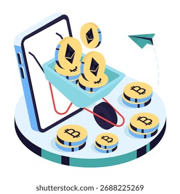 Diseño de Vector de la moneda de Ethereum