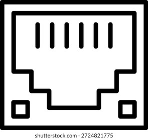 Estilo de Ícone de Porta Ethernet de Design de Vetor