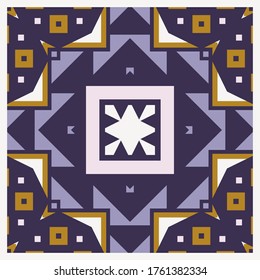 Vector design with ethnic ornament for scarf, carpet and other textiles. Tribal background with traditional folk motifs.