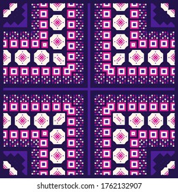 Vector design with ethnic ornament for scarf, carpet and other textiles. Tribal background with traditional folk motifs.