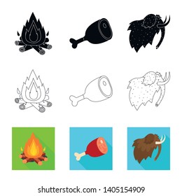 Vector design of evolution and neolithic icon. Set of evolution and primeval stock symbol for web.