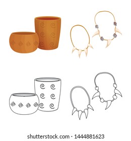 Vector design of evolution and neolithic icon. Set of evolution and primeval vector icon for stock.