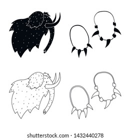 Vector design of evolution and neolithic sign. Collection of evolution and primeval stock vector illustration.