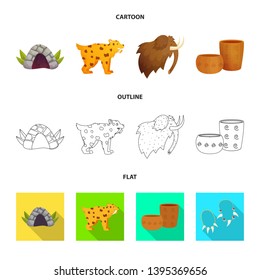 Vector design of evolution and neolithic symbol. Set of evolution and primeval stock vector illustration.