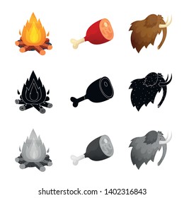 Vector design of evolution and neolithic symbol. Set of evolution and primeval vector icon for stock.