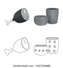 Vector design of evolution and neolithic symbol. Set of evolution and primeval vector icon for stock.