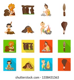 Vector design of evolution  and prehistory icon. Set of evolution  and development  stock vector illustration.