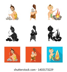 Vector design of evolution and prehistory icon. Set of evolution and development stock vector illustration. Vector design of evolution and prehistory icon. Set of evolution and development stock vector illustration.