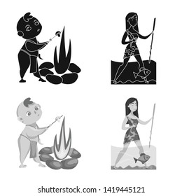 Vector design of evolution  and prehistory icon. Set of evolution  and development  stock symbol for web.