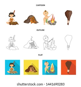 Vector design of evolution and prehistory icon. Collection of evolution and development stock symbol for web.