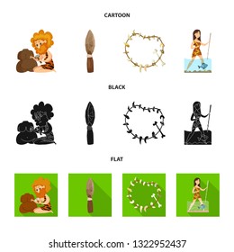 Vector design of evolution  and prehistory logo. Set of evolution  and development  stock vector illustration.