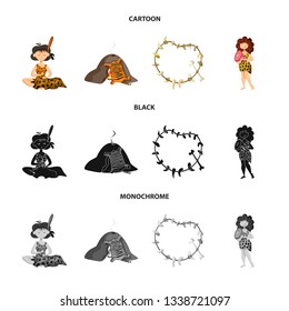 Vector design of evolution  and prehistory logo. Set of evolution  and development  vector icon for stock.