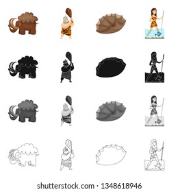 Vector design of evolution  and prehistory logo. Collection of evolution  and development  vector icon for stock.