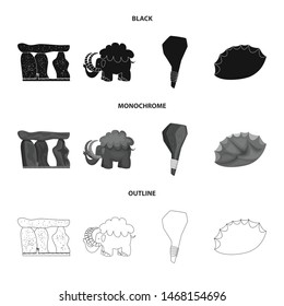 Vector design of evolution and prehistory logo. Collection of evolution and development stock vector illustration.