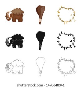 Vector design of evolution and prehistory logo. Set of evolution and development vector icon for stock.