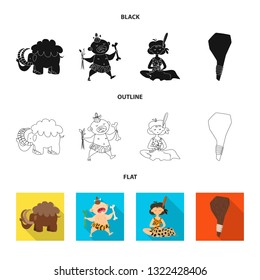 Vector design of evolution  and prehistory sign. Collection of evolution  and development  stock vector illustration.