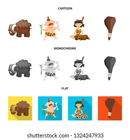 Vector design of evolution  and prehistory sign. Collection of evolution  and development  stock vector illustration.