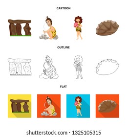 Vector design of evolution  and prehistory sign. Collection of evolution  and development  stock vector illustration.