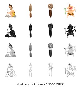 Vector design of evolution  and prehistory sign. Set of evolution  and development  vector icon for stock.
