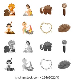 Vector design of evolution  and prehistory sign. Collection of evolution  and development  stock vector illustration.