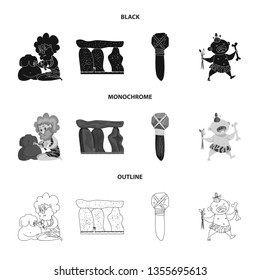 Vector design of evolution  and prehistory sign. Collection of evolution  and development  stock vector illustration.