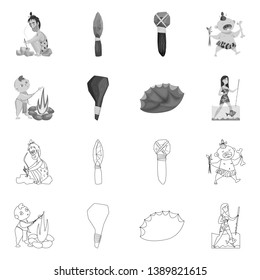 Vector design of evolution  and prehistory sign. Collection of evolution  and development  vector icon for stock.
