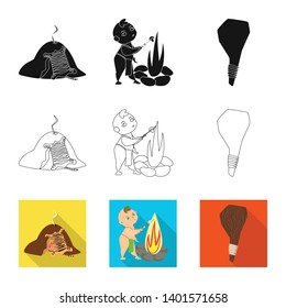 Vector design of evolution  and prehistory sign. Set of evolution  and development  vector icon for stock.