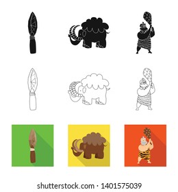 Vector design of evolution  and prehistory sign. Set of evolution  and development  stock vector illustration.