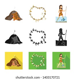 Vector design of evolution  and prehistory sign. Set of evolution  and development  stock vector illustration.