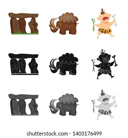 Vector design of evolution  and prehistory sign. Set of evolution  and development  stock vector illustration.