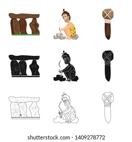 Vector design of evolution  and prehistory sign. Set of evolution  and development  vector icon for stock.