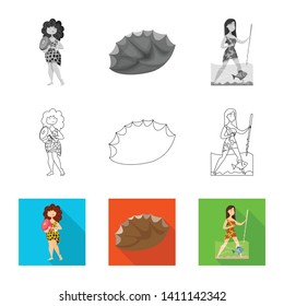 Vector design of evolution  and prehistory sign. Set of evolution  and development  stock vector illustration.