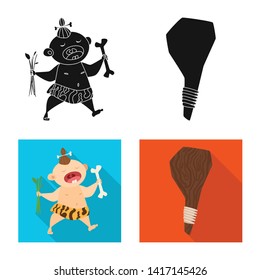 Vector design of evolution  and prehistory sign. Collection of evolution  and development  stock symbol for web.
