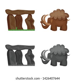 Vector design of evolution and prehistory sign. Set of evolution and development vector icon for stock.