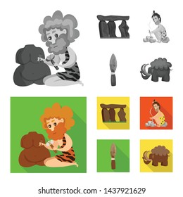 Vector design of evolution and prehistory sign. Set of evolution and development vector icon for stock.