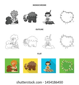 Vector design of evolution and prehistory sign. Set of evolution and development vector icon for stock.