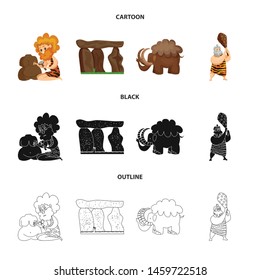 Vector design of evolution and prehistory sign. Set of evolution and development stock vector illustration.