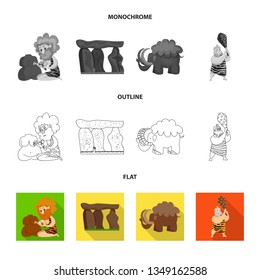 Vector design of evolution  and prehistory symbol. Set of evolution  and development  stock symbol for web.