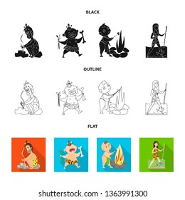 Vector design of evolution  and prehistory symbol. Collection of evolution  and development  vector icon for stock.