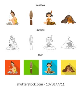 Vector design of evolution  and prehistory symbol. Collection of evolution  and development  vector icon for stock.