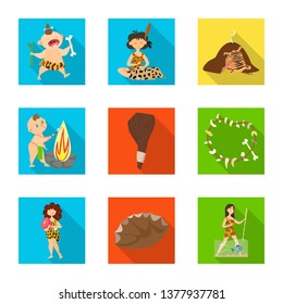 Vector design of evolution  and prehistory symbol. Set of evolution  and development  vector icon for stock.